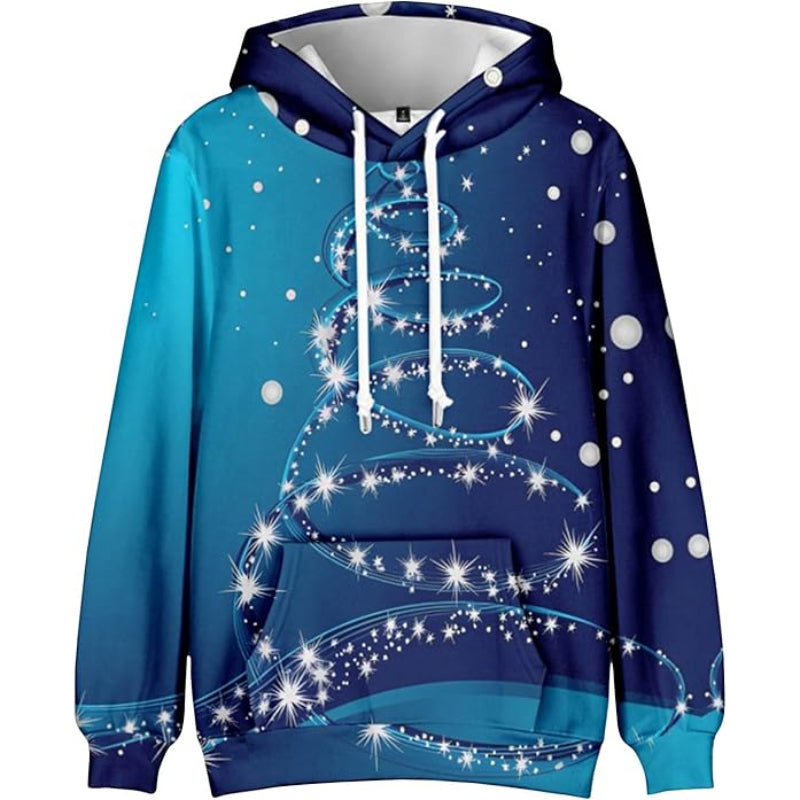 Starry Design 3D Printed Christmas Hoodie 6XL