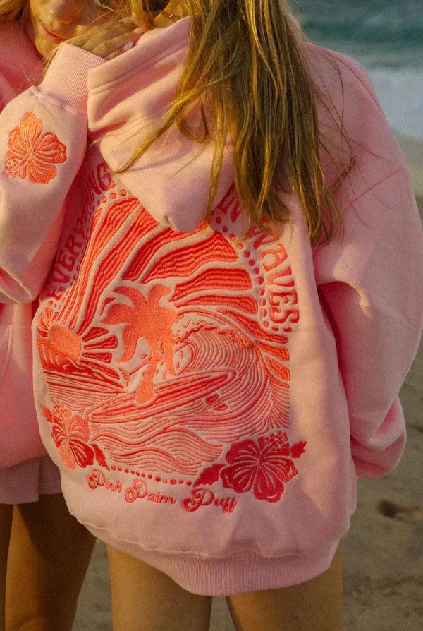 Sunset Glow Oversized Hoodie Dark Pink