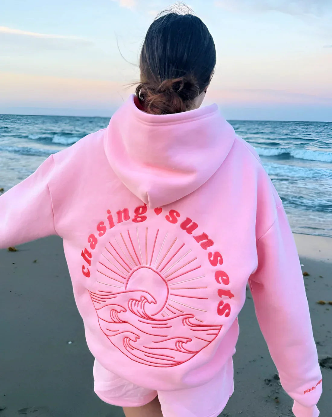 Sunset Glow Oversized Hoodie Pink