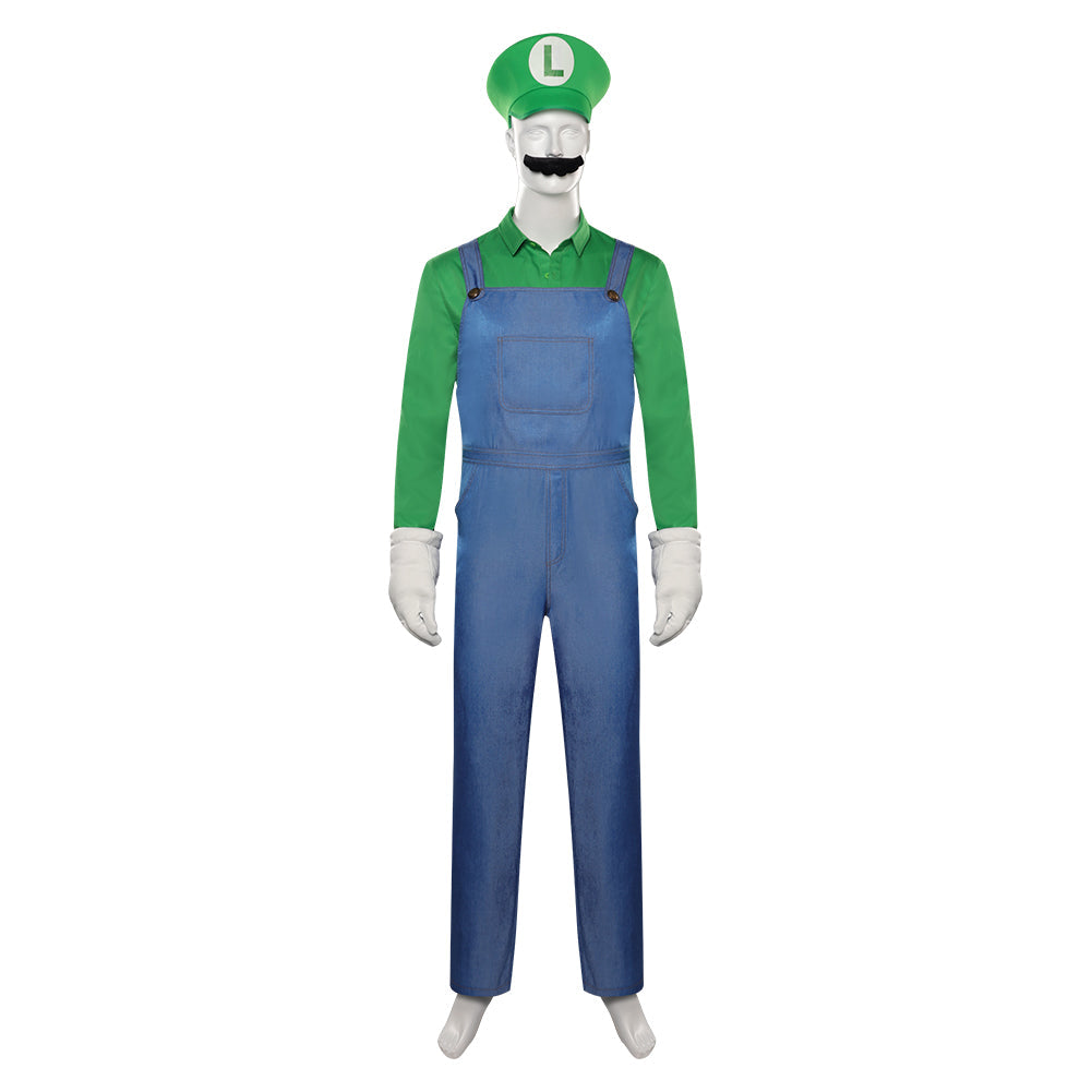 Super Mario Luigi Costume With Hat 3XL