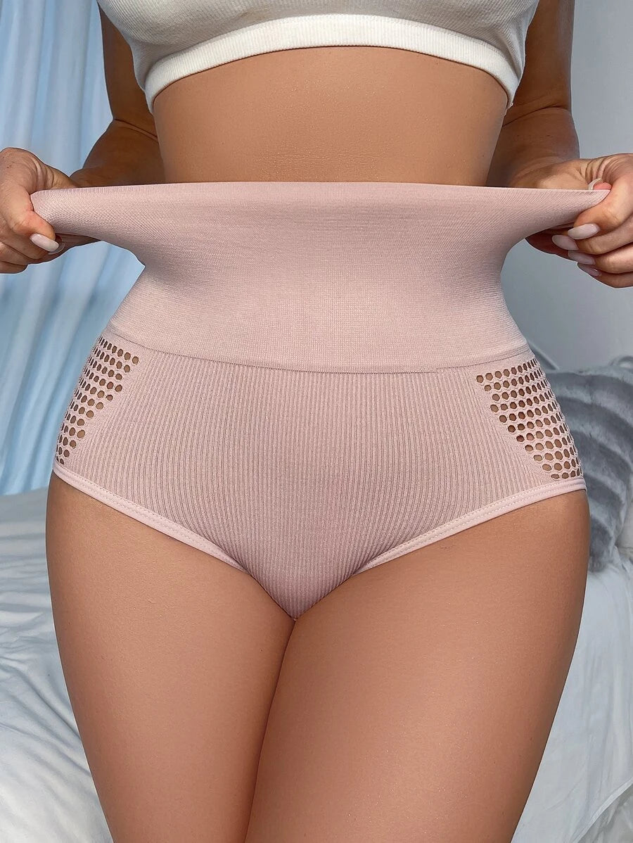 Wide Waistband Hollow Out Shapewear Panty