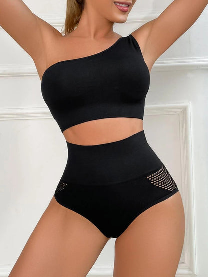Wide Waistband Hollow Out Shapewear Panty