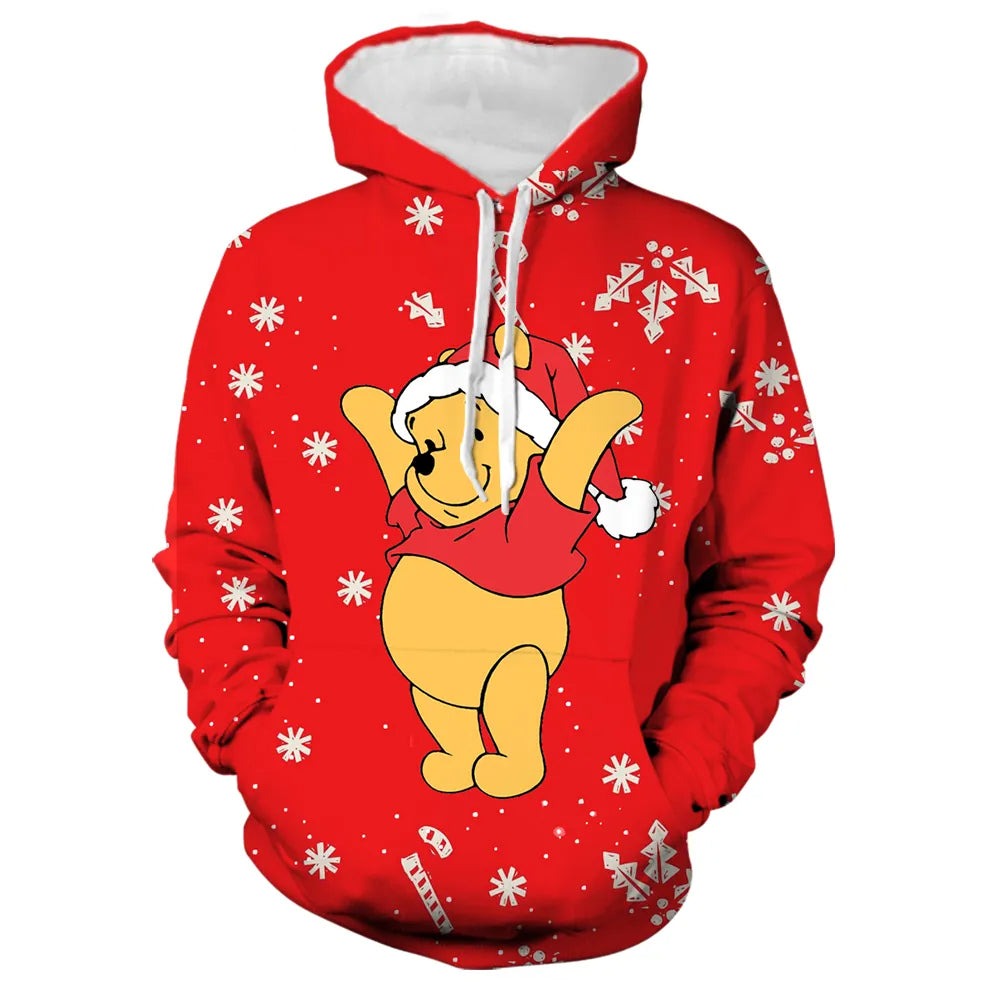 Winnie Cartoon Printed Christmas Hoodies – SocoHoodie