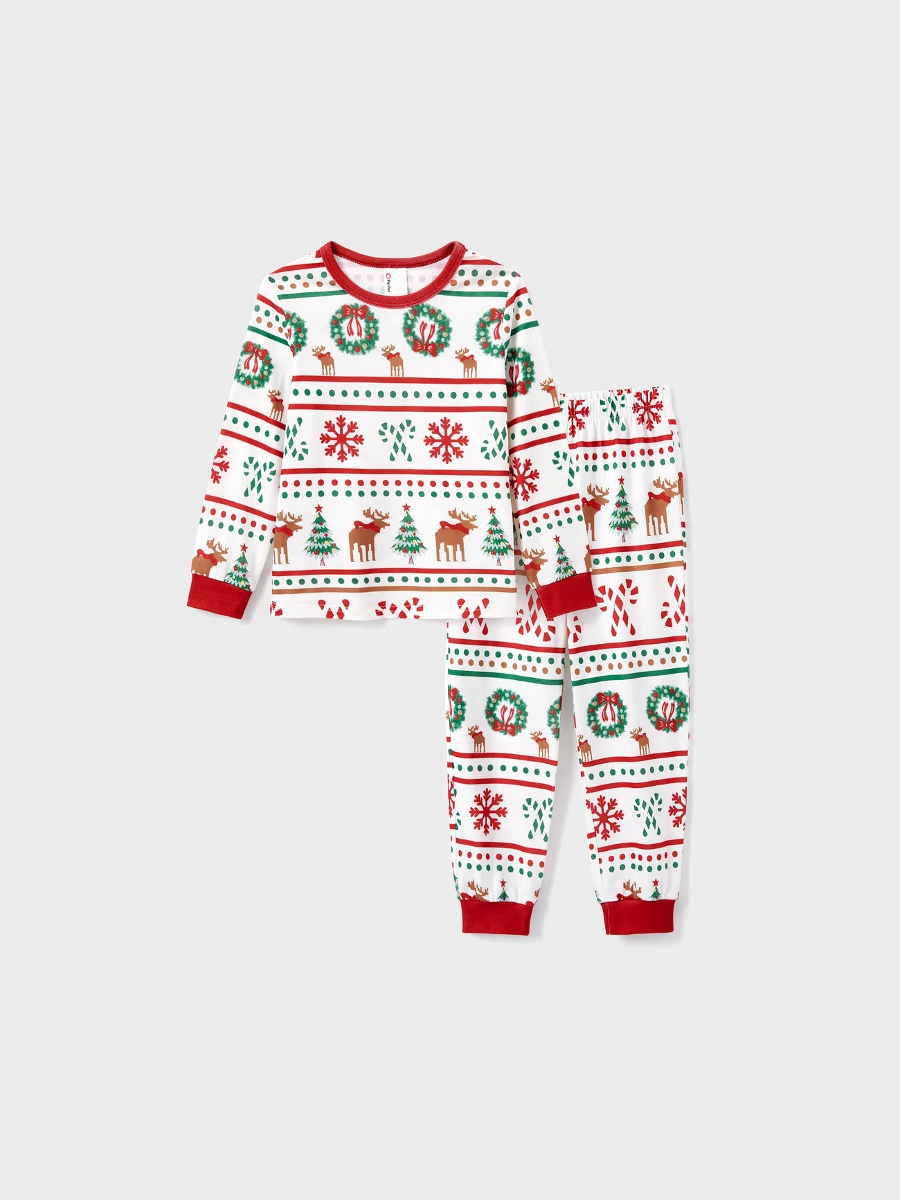 Xmas Tree Pattern Family Matching Pajama Set Kids