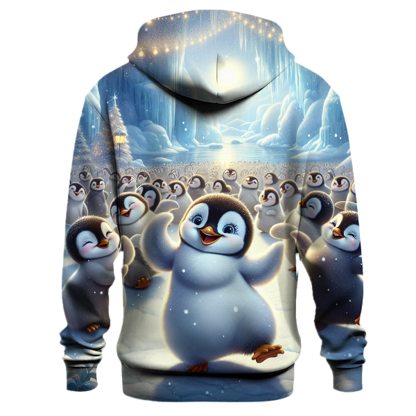 Arctic Penguins' Festive Dance Hoodie