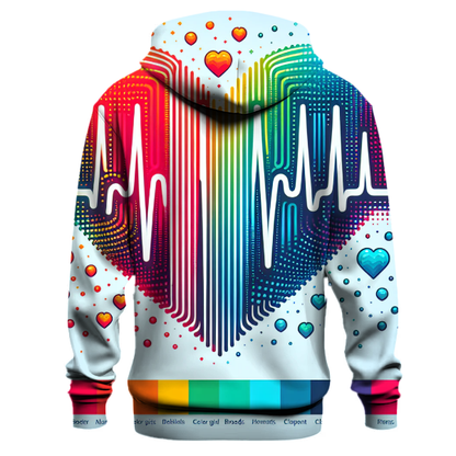 Vibrant Rainbow Heartbeat Hoodie