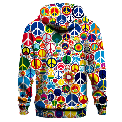 Rainbow Peace Symbols Hoodie