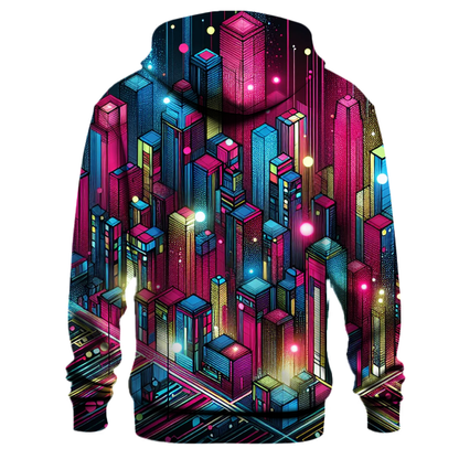 Neon Light Cityscape Hoodie