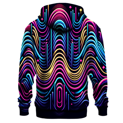 Neon Waveform Design Hoodie