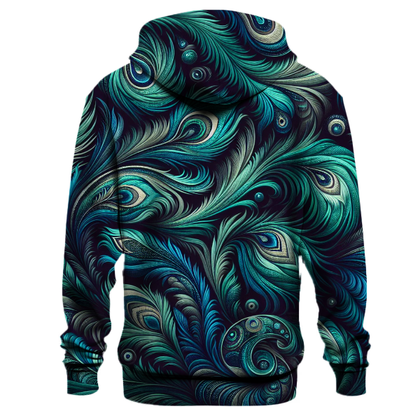 Peacock Plume Tie-Dye Hoodie