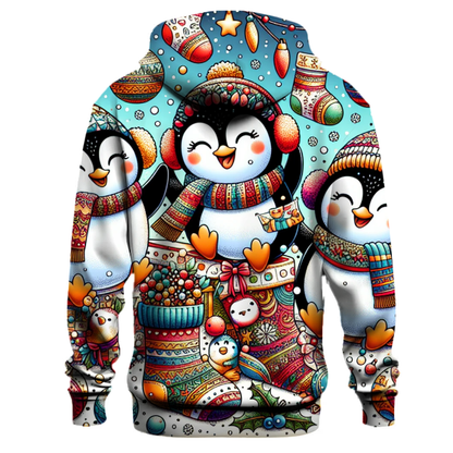 Charming Holiday Penguins Hoodie