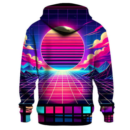 Synthwave Sunset Vibes Hoodie Printed Hoodies