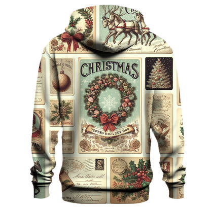 Vintage Christmas Postcard Delight Hoodie