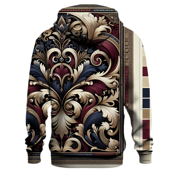 Elegant Scroll Motif Hoodie