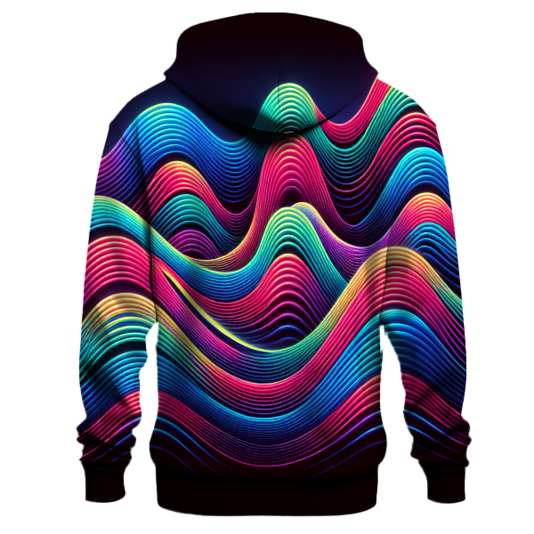 Neon Rainbow Waves Hoodie