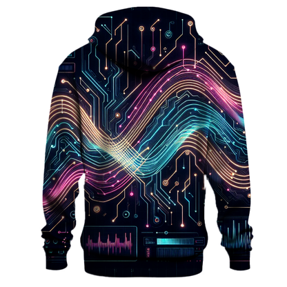 Neon Circuit Waves Hoodie