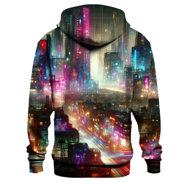 Sleek Cyberpunk Cityscape Hoodie