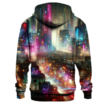 Sleek Cyberpunk Cityscape Hoodie