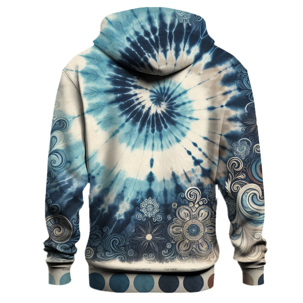 Vintage Denim Tie-dye Design Hoodie