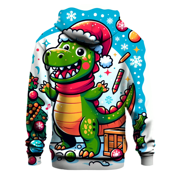 Joyful Christmas Dino Hoodie