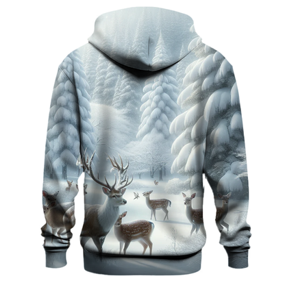 Snowy Forest with Christmas Deer Hoodie