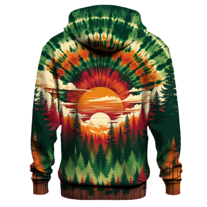 Sunset Forest Tie-dye Hoodie