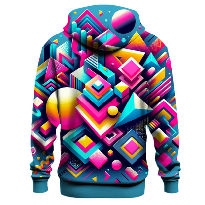 Funky 80s Geometric Splash Hoodie