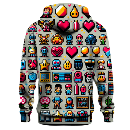 Pixel Power Up Design Hoodie Hoodie Designs