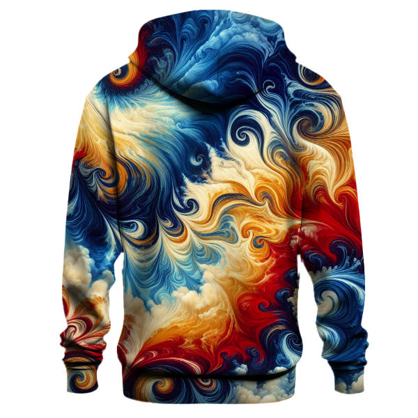 Fiery Ocean Waves Hoodie