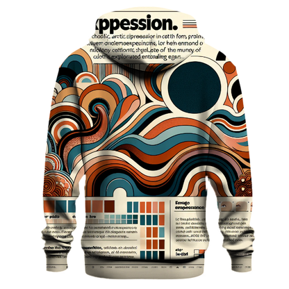 Abstract Groove Pattern Hoodie