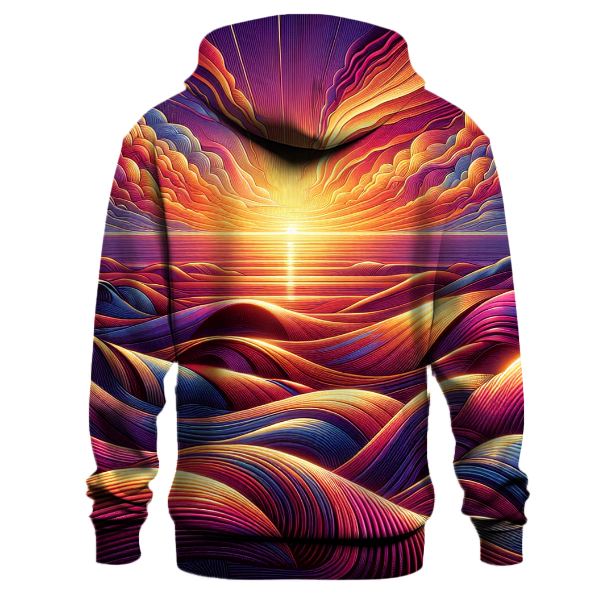 Digital Sunset Waves Hoodie