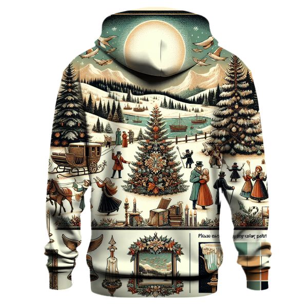 Vintage Holiday Postcard Hoodie