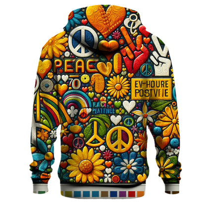 Peace and Love Icons Hoodie