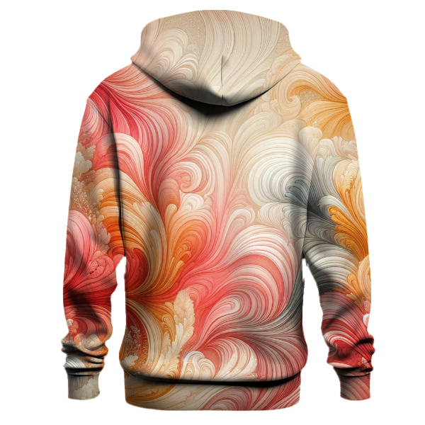 Radiant Coral Cascade Hoodie