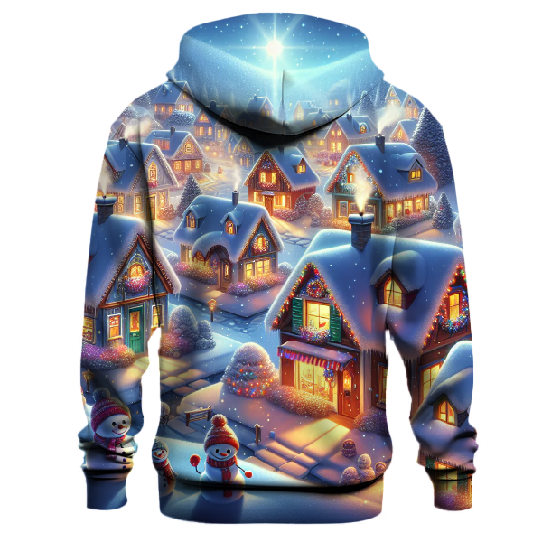 Whimsical Christmas Village Scene Hoodie