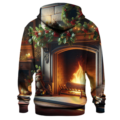 Jolly Yule Log Fireplace Hoodie