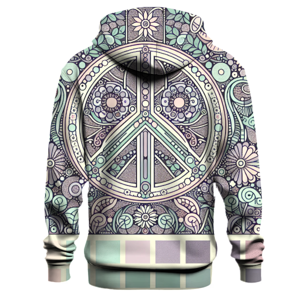 Retro Floral Peace Signs Hoodie