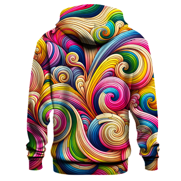 Colorful 70s Swirls Hoodie