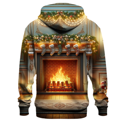 Festive Fireplace and Stockings Hoodie