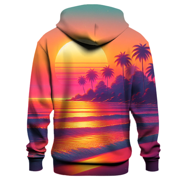 Tropical 80s Sunset Hoodie