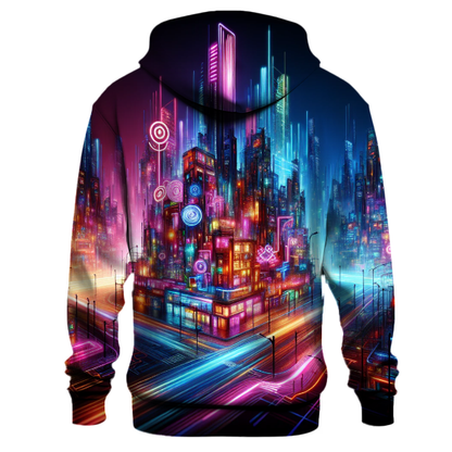 Retro Neon City Vibes Hoodie