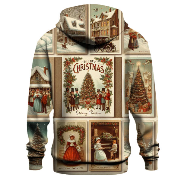 Vintage Christmas Postcard Collage Hoodie