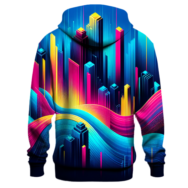 Neon Cityscape Gradient Hoodie