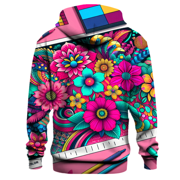 Vivid 80s Floral Patterns Hoodie