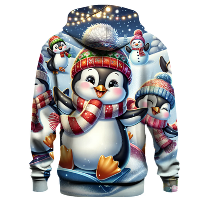 Cozy Penguin Holiday Fun Hoodie