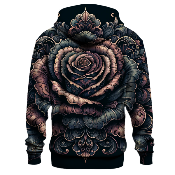 Gothic Rose Design Hoodie