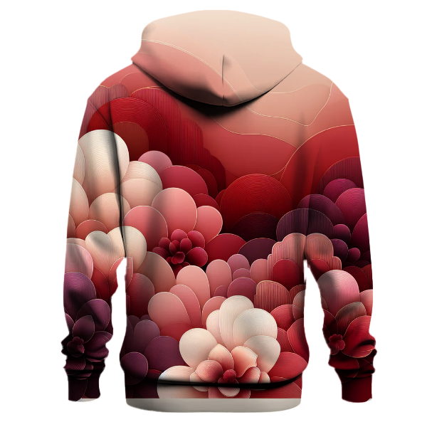 Burgundy Blossom Gradient Hoodie