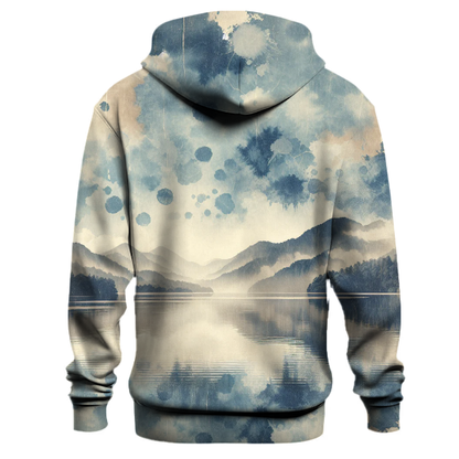 Tranquil Lakeside Tie-dye Design Hoodie