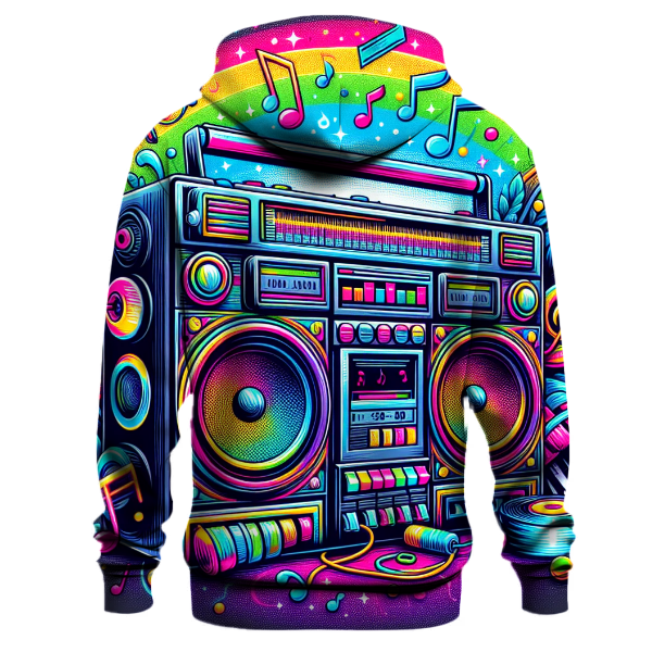 Retro Boombox Blast Hoodie Premium Hoodies