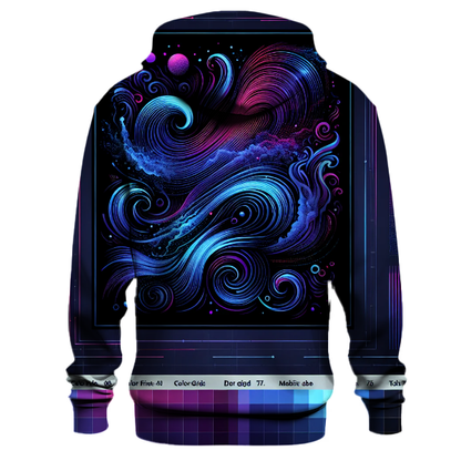 Digital Midnight Waves Hoodie